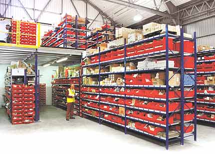 Heavy Duty Shelving and Container Bins For Stockroom 